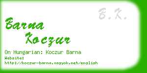 barna koczur business card